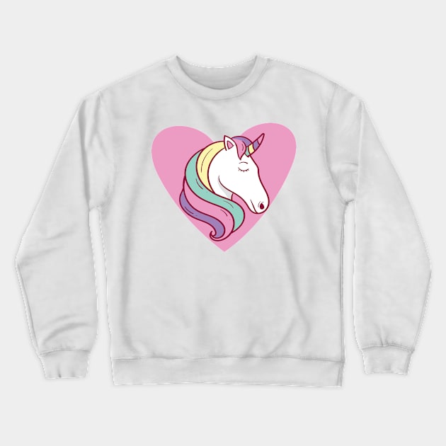 Amazing Unicorn Dreaming For Valentine Day hearts,Gift For Girl Crewneck Sweatshirt by Dirrastore